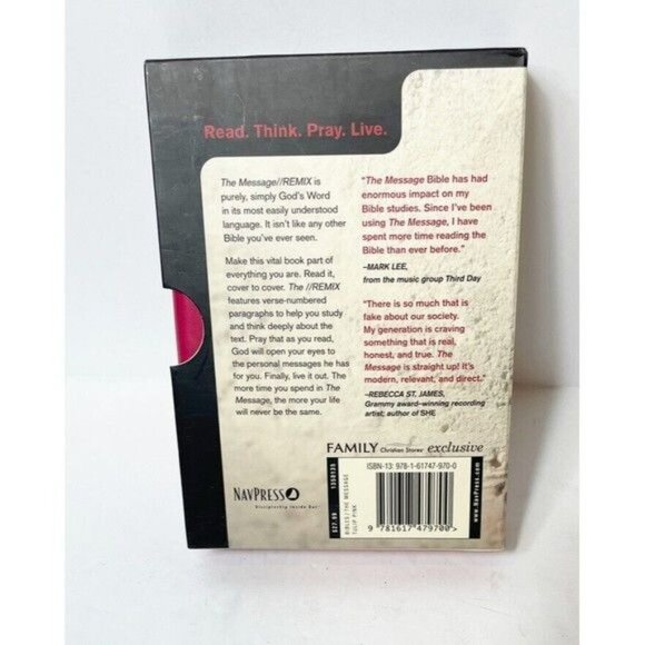 2003 Eugene Patterson The Message Remix Compact Bible Tulip Pink Soft - Picture 2 of 7